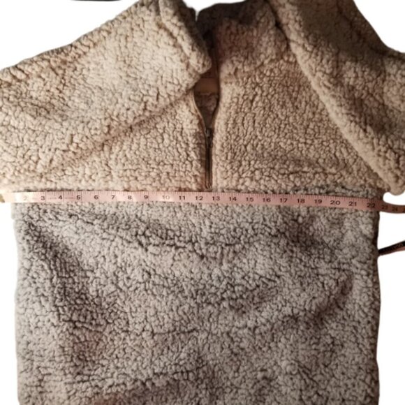 Thread & Supply Teddy Sherpa Fleece Quarter Zip Pullover Size S - Picture 6 of 11